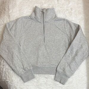 NWOT All In Motion Light Heather Grey Active Comfort 1/2 Zip Pullover Sweatshirt